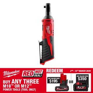 Milwaukee M12 Cordless Ratchet 3/8in 12v - Bare Tool