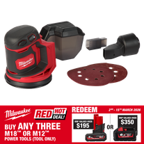 Milwaukee M18 Cordless Sander Random Orbital 125mm 18V - Bare Tool