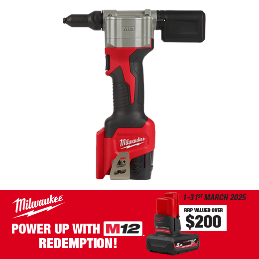 Buy Milwaukee M12 Cordless Rivet Gun 12V - Bare Tool online in New ...