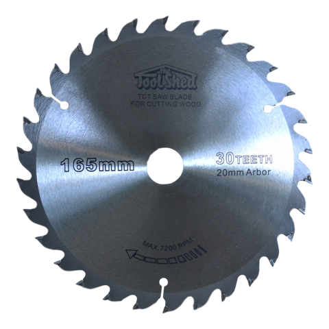 ToolShed Circular Saw Blade TCT 165mm 30T 20mm Bore