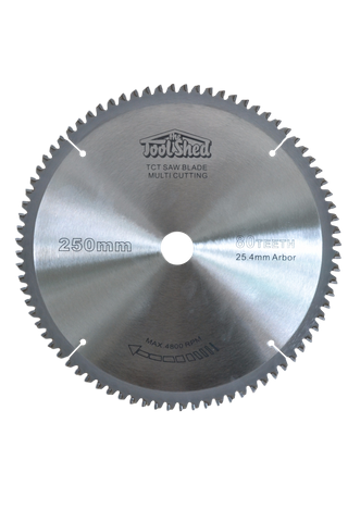 ToolShed Mitre/Table Saw Blade Multi Material TCT 250mm 80T 25.4mm Bore