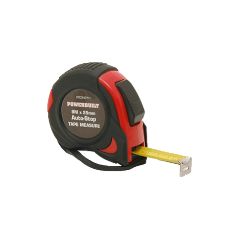 Powerbuilt Tape Measure 8m x 25mm Auto Stop