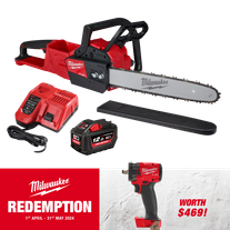 Milwaukee M18 FUEL Cordless Chainsaw 16in 18v 12Ah