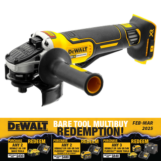 DeWalt Cordless Angle Grinder 125mm Brushless Paddle Switch 18V