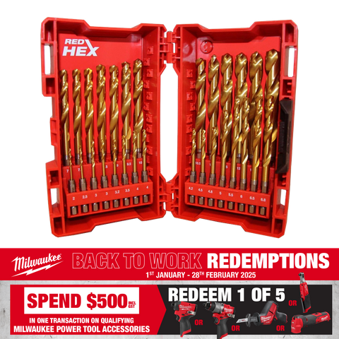 Milwaukee SHOCKWAVE RED HELIX Drill Bit Set Titanium 29pc