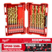 Milwaukee SHOCKWAVE RED HELIX Drill Bit Set Titanium 25pc