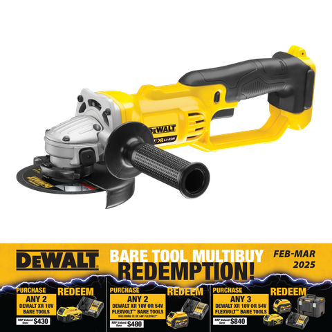 DeWalt Cordless Angle Grinder 125mm 18V - Bare Tool