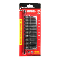 Powerbuilt Dual Impact Socket Set 3/8in Dr Metric Deep 10pc