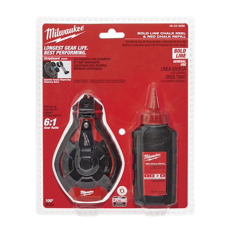 Milwaukee Bold Chalk Line with Red Chalk 30m