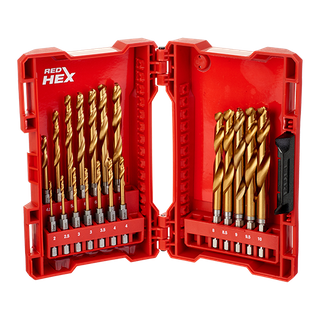 Milwaukee SHOCKWAVE RED HELIX Drill Bit Set Titanium 19pc