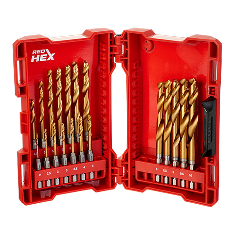 Milwaukee SHOCKWAVE RED HELIX Drill Bit Set Titanium 19pc