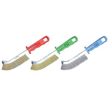 Jaz Wire Hand Brush 255 x 16mm Coated Steel Red Handle