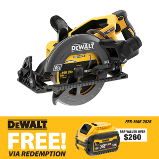 DEWALT FLEXVOLT Cordless Circular Saw 190mm Brushless Rear Handle 54V -Bare Tool