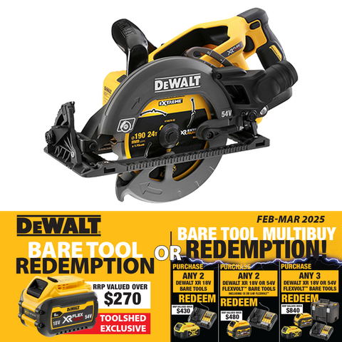 DeWalt FLEXVOLT Cordless Circular Saw 190mm Brushless Rear Handle 54V -Bare Tool