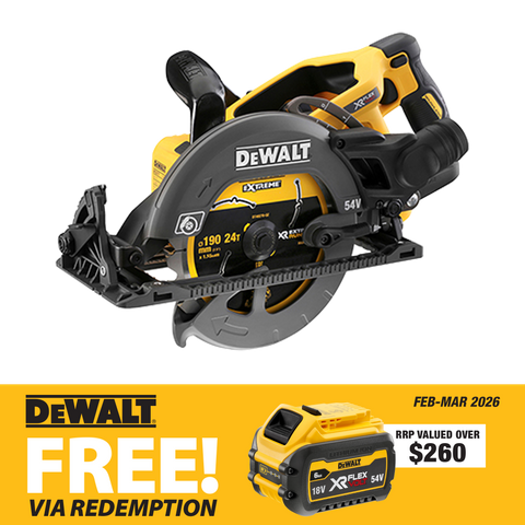 DEWALT FLEXVOLT Cordless Circular Saw 190mm Brushless Rear Handle 54V -Bare Tool
