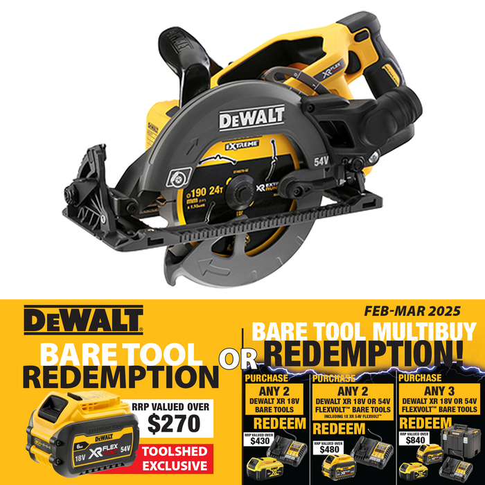 Buy DeWalt FLEXVOLT Cordless Circular Saw 190mm Brushless Rear Handle 54V Bare Tool online in New Zealand The ToolShed