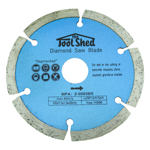 ToolShed Diamond Blade 105mm Segmented Rim