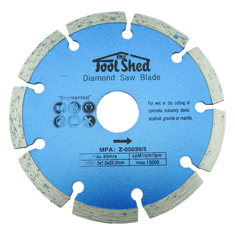 ToolShed Diamond Blade 115mm Segmented Rim
