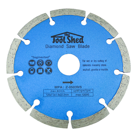 ToolShed Diamond Blade 125mm Segmented Rim