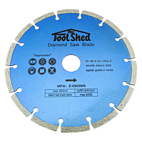 ToolShed Diamond Blade 180mm Segmented Rim
