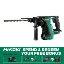 HiKOKI Cordless Rotary Hammer Drill Brushless 26mm SDS+ 18v - Bare Tool