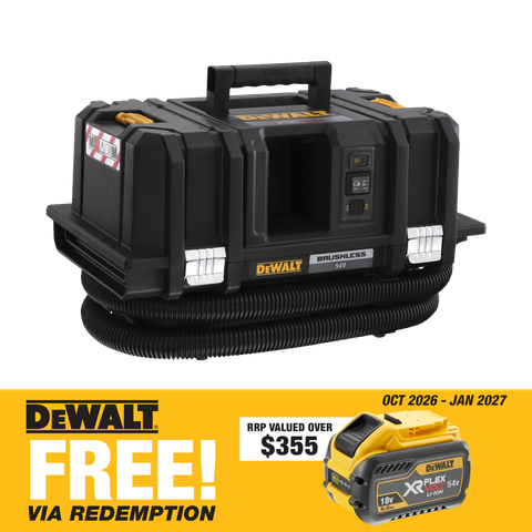 DEWALT FLEXVOLT Cordless Wet/Dry Vacuum Dust Extractor M Class 54V - Bare Tool