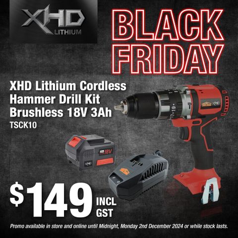 XHD Lithium Cordless Hammer Drill Kit Brushless 18V 3Ah