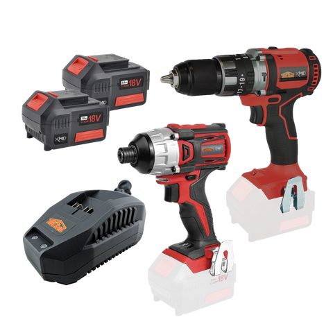 XHD Lithium Cordless Hammer Drill and Impact Driver Brushless 18V 3Ah