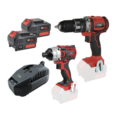 XHD Lithium Cordless Hammer Drill and Impact Driver Brushless 18V 3Ah