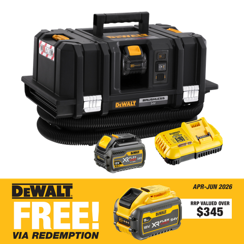 DEWALT Flexvolt Cordless Dust Extractor M Class 54v 6Ah