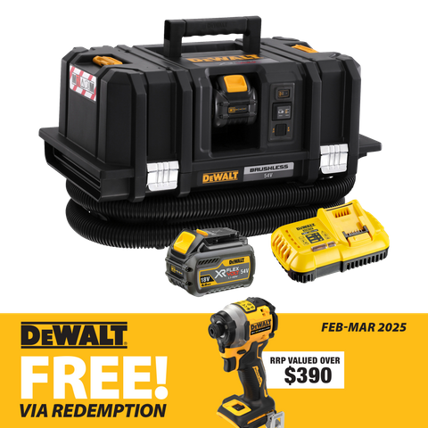 DeWalt Flexvolt Cordless Dust Extractor M Class 54v 6Ah