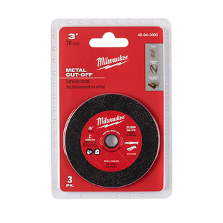 Milwaukee Cut Off Disc Metal 76mm 3pk