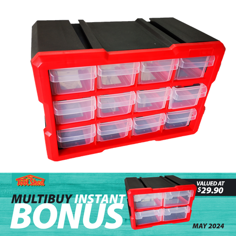 ToolShed Storage Container 12 Drawer Stackable