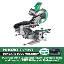 HiKOKI Cordless Mitre Saw Compound Sliding 255mm 36v - Bare Tool