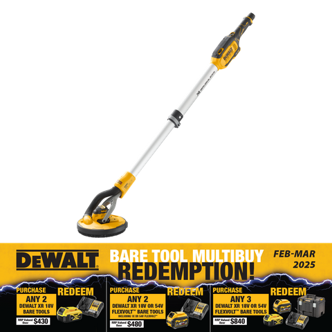 DeWalt Cordless Drywall Sander Brushless 225mm 18v - Bare Tool