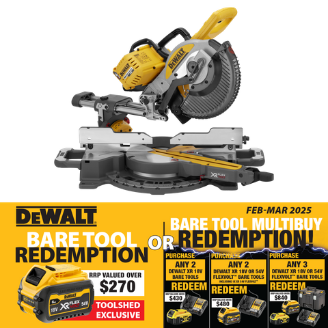 DeWalt FLEXVOLT Cordless Mitre Saw Brushless 254mm 54V - Bare Tool