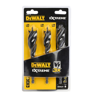 DEWALT Tri Flute Spade Bit Set 3pc
