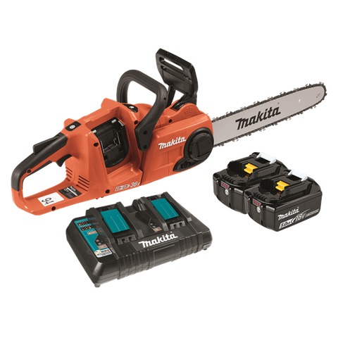 Makita LXT Cordless Chainsaw Brushless Orange 14in 36V (2x 18V) 5Ah