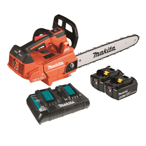 Makita LXT Cordless Chainsaw Brushless Top Handle Orange 14in 36V (2x18V) 5Ah
