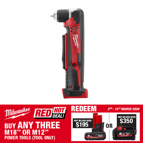 Milwaukee M18 Cordless Right Angle Drill 10mm 18V - Bare Tool