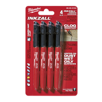 Milwaukee INKZALL Fine Point Black Marker 4pk