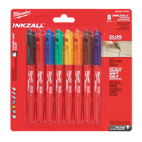 Milwaukee INKZALL Fine Point Markers Assorted Colours 8pk