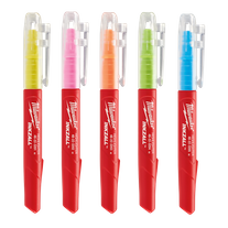 Milwaukee INKZALL Jobsite Highlighters Assorted Colours 5pk