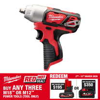 Milwaukee M12 Cordless Impact Wrench 3/8dr 12v - Bare Tool