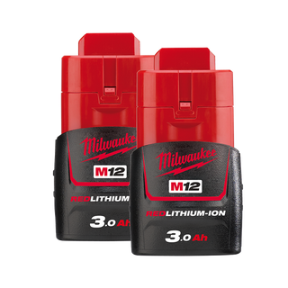 Milwaukee M12 REDLITHIUM Battery 12V 3Ah Twin Pack