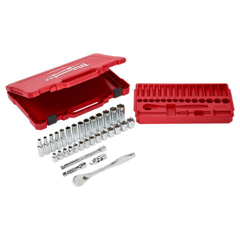 Milwaukee Socket Set 3/8in Dr Metric 32pc