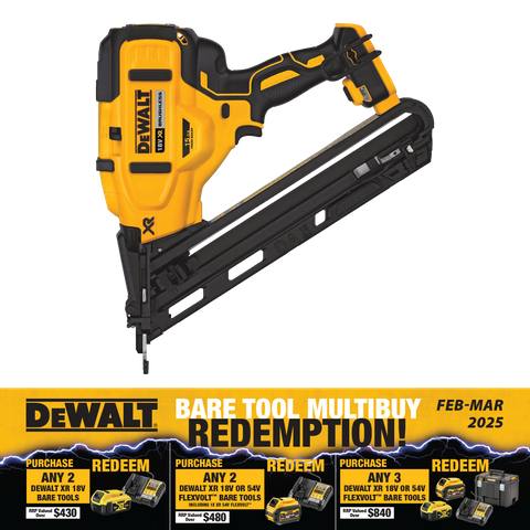 DeWalt Cordless Finish Nailer Brushless 15Ga 18v - Bare Tool