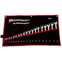 Powerbuilt R&O Spanner Set Metric Polished 6-24mm 19pc