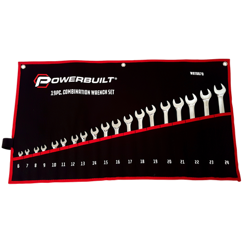 Powerbuilt R&O Spanner Set Metric Polished 6-24mm 19pc