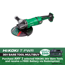 HiKOKI Cordless Angle Grinder Brushless Safety 230mm 36V - Bare Tool